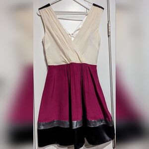 Bebe Colorblock Satin Top Dress Size XS